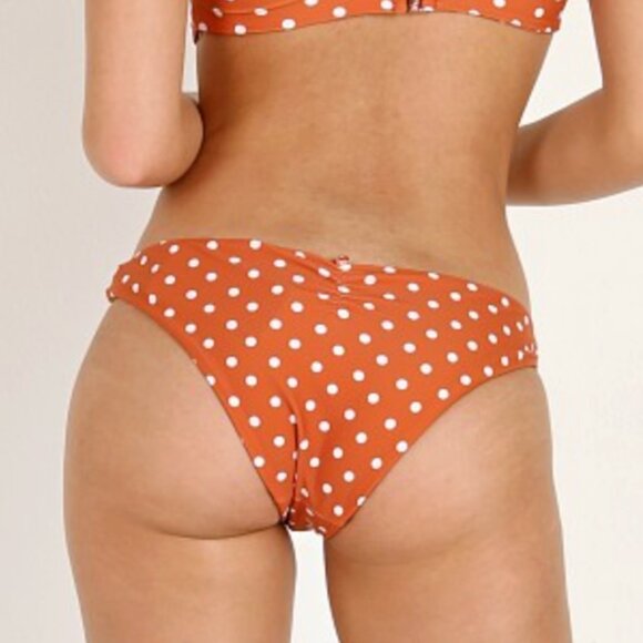 For Love & Lemons Mariposa Knot Bikini Top Polka in Size Large - Picture 2 of 5